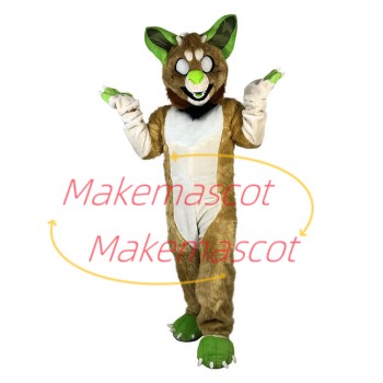 Scary Look The Brown Wild Wolf Mascot Costume