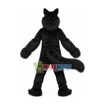 Catching Prey The Black Wolf Mascot Costume Catching Prey The Black Wolf Mascot Costume