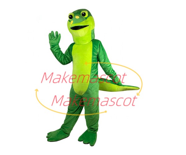 Green Lizard With Stout Tail Mascot Costume Green Lizard With Stout Tail Mascot Costume
