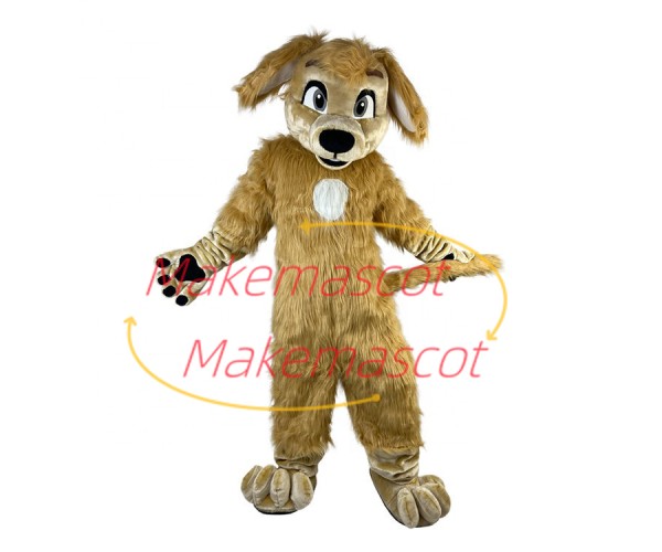 The Marked Brown Furry Dog Mascot Costume
