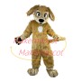 The Marked Brown Furry Dog Mascot Costume