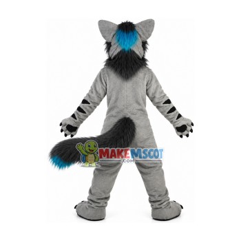 Adult Size Vigilant Gray Wolf Dog Mascot Costume Adult Size Vigilant Gray Wolf Dog Mascot Costume