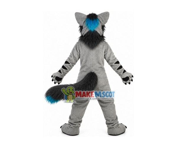 Adult Size Vigilant Gray Wolf Dog Mascot Costume Adult Size Vigilant Gray Wolf Dog Mascot Costume