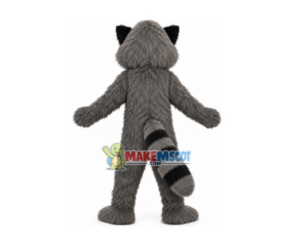 Cheerful Playing The Furry Raccoon Mascot Costume
