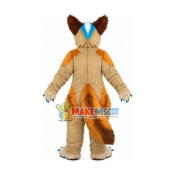 Pleased Brown Wolf With Smooth Fur Mascot Costume Pleased Brown Wolf With Smooth Fur Mascot Costume