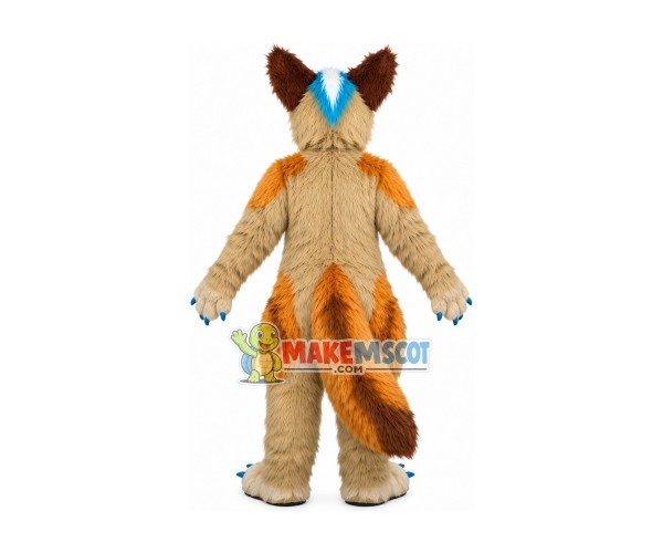 Pleased Brown Wolf With Smooth Fur Mascot Costume Pleased Brown Wolf With Smooth Fur Mascot Costume