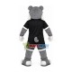 Fierce Bulldog With Black Sports Suit Mascot Costume Fierce Bulldog With Black Sports Suit Mascot Costume