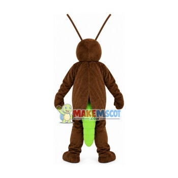 Kind Smiling Brown & Green Ant Mascot Costume