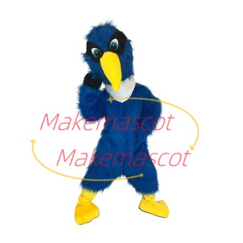 Blue Bird Wearing Square Scarf Mascot Costume