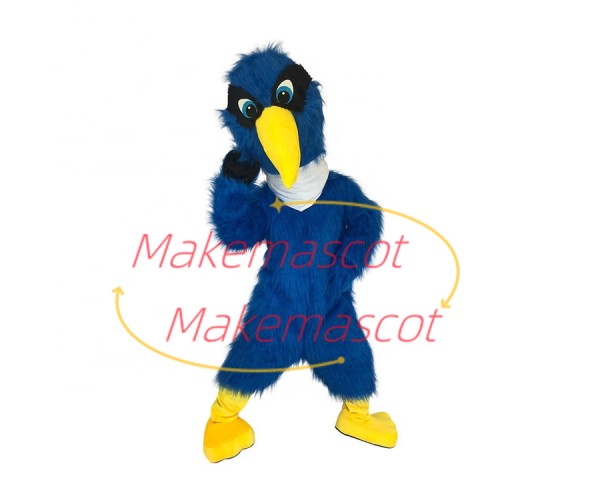 Blue Bird Wearing Square Scarf Mascot Costume