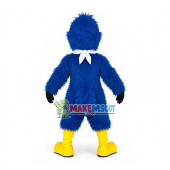 Blue Bird Wearing Square Scarf Mascot Costume