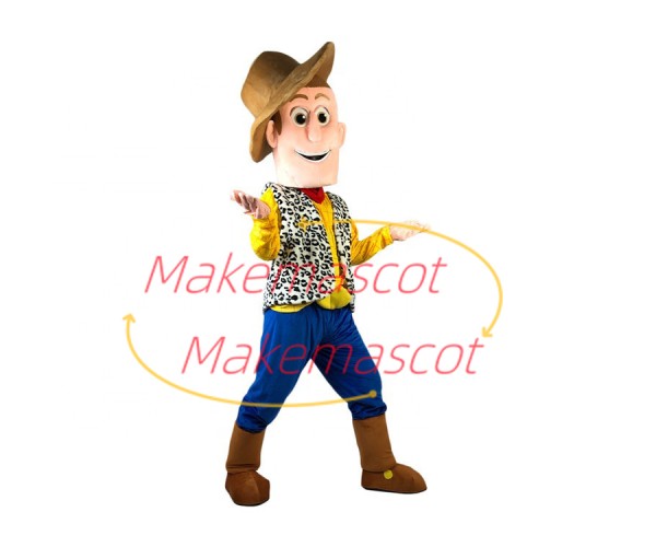 Optimistic Cowboy Woody Cartoon Mascot Costume Optimistic Cowboy Woody Cartoon Mascot Costume