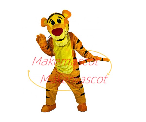 Reckless The Jumping Tiger Cartoon Mascot Costume Reckless The Jumping Tiger Cartoon Mascot Costume