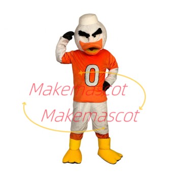 Seriously Thinking White Sports Duck Mascot Costume