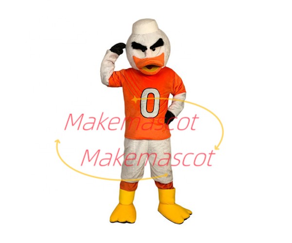 Seriously Thinking White Sports Duck Mascot Costume Seriously Thinking White Sports Duck Mascot Costume