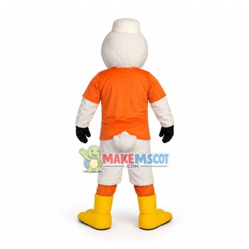 Seriously Thinking White Sports Duck Mascot Costume Seriously Thinking White Sports Duck Mascot Costume