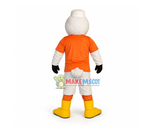 Seriously Thinking White Sports Duck Mascot Costume Seriously Thinking White Sports Duck Mascot Costume