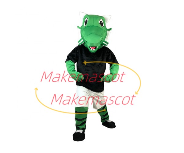 Stout The Energetic Green Dragon Mascot Costume Stout The Energetic Green Dragon Mascot Costume