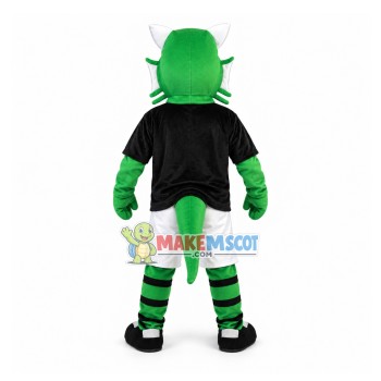 Stout The Energetic Green Dragon Mascot Costume Stout The Energetic Green Dragon Mascot Costume
