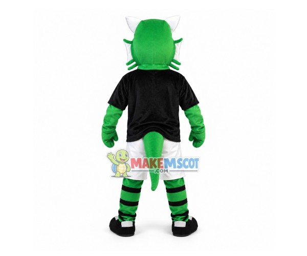 Stout The Energetic Green Dragon Mascot Costume Stout The Energetic Green Dragon Mascot Costume