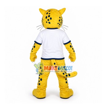Vigorous Yellow Leopard of College Mascot Costume Vigorous Yellow Leopard of College Mascot Costume