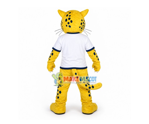Vigorous Yellow Leopard of College Mascot Costume Vigorous Yellow Leopard of College Mascot Costume