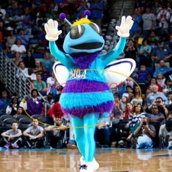 Fashionable Waiting Model Blue Bee Mascot Costume Fashionable Waiting Model Blue Bee Mascot Costume