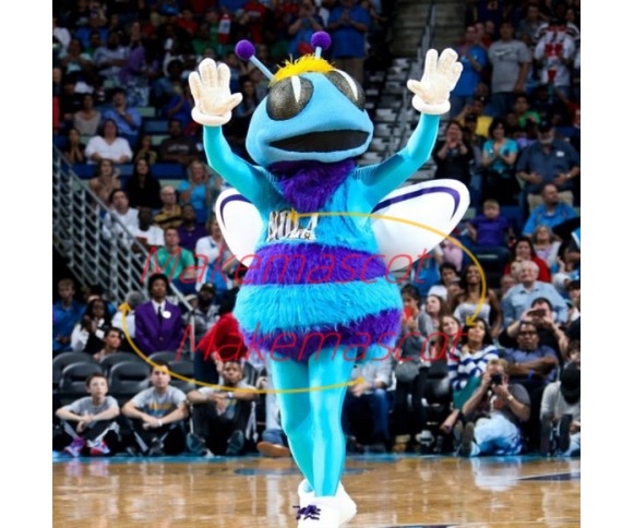 Fashionable Waiting Model Blue Bee Mascot Costume Fashionable Waiting Model Blue Bee Mascot Costume
