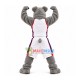 Sturdy College Gray Dog With Collar Mascot Costume Sturdy College Gray Dog With Collar Mascot Costume