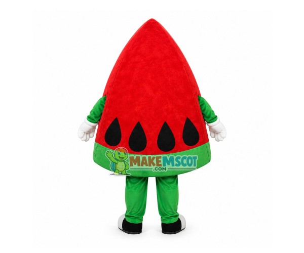 Slice of Juicy Red Watermelon Cartoon Mascot Costume