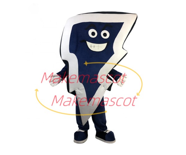 Blue Team Logo of Thunder Mascot Costume