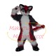 Lively Furry Wolf Catching Tail Mascot Costume