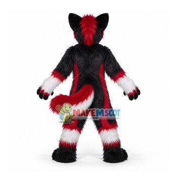Lively Furry Wolf Catching Tail Mascot Costume Lively Furry Wolf Catching Tail Mascot Costume