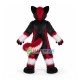 Lively Furry Wolf Catching Tail Mascot Costume