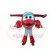 Helpful Red Plane Jett Cartoon Mascot Costume