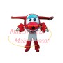 Helpful Red Plane Jett Cartoon Mascot Costume