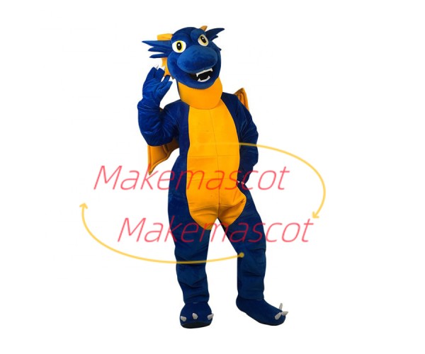 Jolly Blue & Yellow Flying Dragon Mascot Costume Jolly Blue & Yellow Flying Dragon Mascot Costume