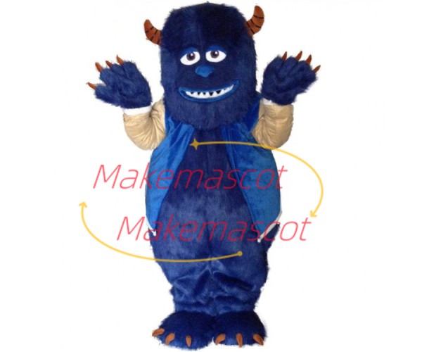 Furry Monster Sulley In The Uniform Mascot Costume