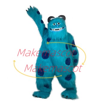 Friendly Hairy Monster Sulley Cartoon Mascot Costume