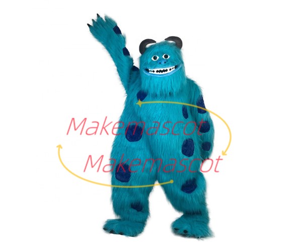 Friendly Hairy Monster Sulley Cartoon Mascot Costume Friendly Hairy Monster Sulley Cartoon Mascot Costume