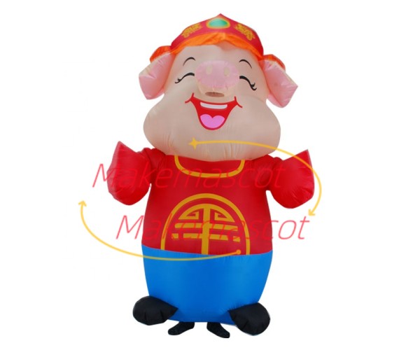 Inflatable Smiley Lucky Pig Mascot Costume Inflatable Smiley Lucky Pig Mascot Costume