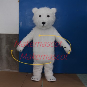 Furry White Little Polar Bear Mascot Costume Furry White Little Polar Bear Mascot Costume