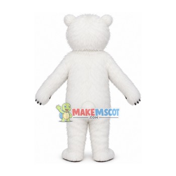 Furry White Little Polar Bear Mascot Costume Furry White Little Polar Bear Mascot Costume