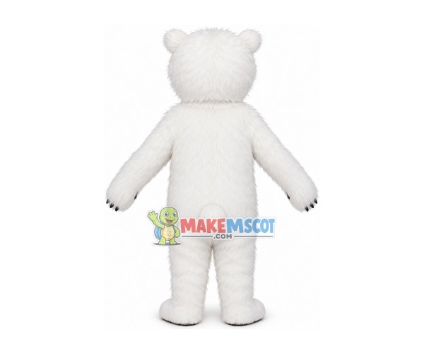 Furry White Little Polar Bear Mascot Costume Furry White Little Polar Bear Mascot Costume