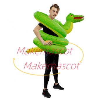 Inflatable Tangled Green Python Mascot Costume