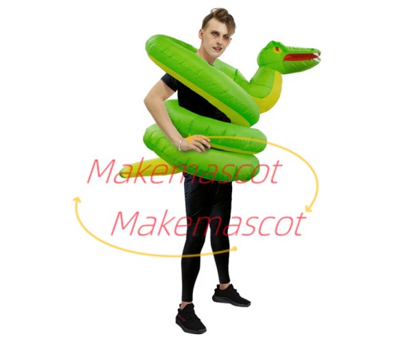 Inflatable Tangled Green Python Mascot Costume Inflatable Tangled Green Python Mascot Costume
