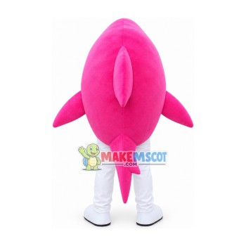 Rose Pink Cartoon Shark Mascot Costume Rose Pink Cartoon Shark Mascot Costume