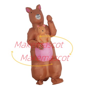 Inflatable Kangaroo Mother Holding Baby Mascot Costume Inflatable Kangaroo Mother Holding Baby Mascot Costume