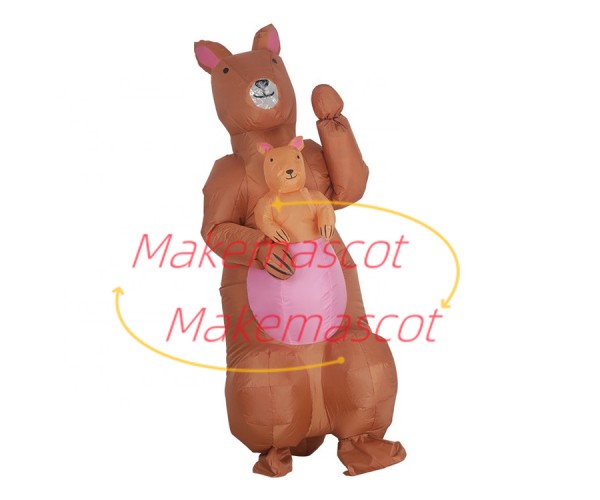 Inflatable Kangaroo Mother Holding Baby Mascot Costume Inflatable Kangaroo Mother Holding Baby Mascot Costume