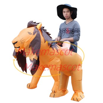 Inflatable Riding Lion King Mascot Costume